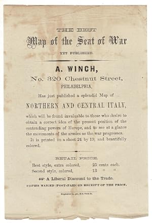 The best map of the seat of the war yet published. A. Winch . has just published a splendid map o...