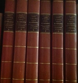 Cours d' HISTOIRE moderne de 1829 , sur la civilisation française en 5 volumes reliés et 1 volume...