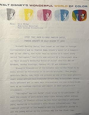An Early Letter from a Walt Disney Publicity Director Announcing the 1965 Production of Richard H...