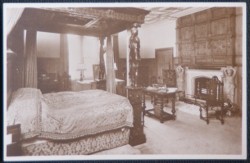 Knebworth Postcard Queen Elizabeth's Bedroom Real Photo