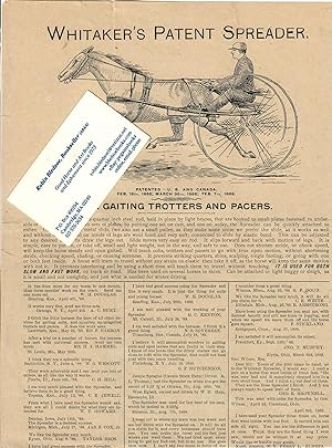Whitaker's Patent Spreader for Gaiting Trotters and Pacers