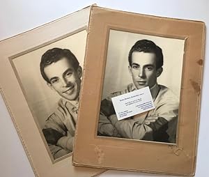 [Two Original Studio Portrait Photos of Unidentified 1950s Jockey in Racing Silks]