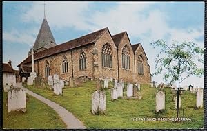 Westerham Kent Postcard Parish Church Local Publisher in Sevenoaks