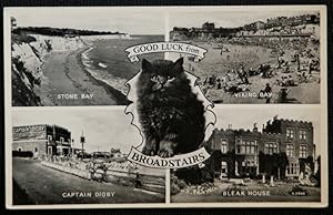 Broadstairs Kent Postcard Real Photo Lucky Black Cat Series