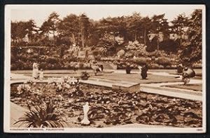 Folkestone Postcard Vintage 1956 Sepia Tone Kingsnorth Gardens