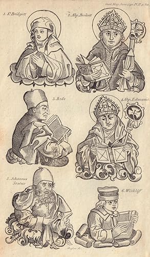 [Six imaginary portraits of English people, copied from the prints in the Nuremberg Chronicle, pr...