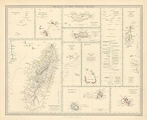 ISLANDS IN THE INDIAN OCEAN. Madagascar, Amirantes, Seychelle Archipelago, Socotra, Lakadive Isla...