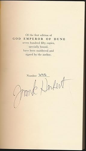 God-Emperor of Dune SIGNED limited edition