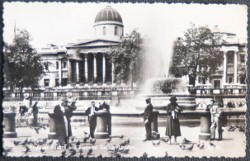 Trafalgar Square London Postcard Vintage View 1961 Real Photo
