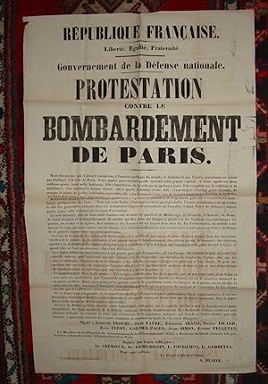 Protestation contre le bombardement de Paris