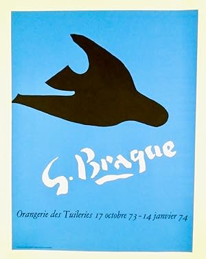 ORIGINAL FRENCH ART POSTER "GEORGES BRAQUE" 1973-4 LINEN MOUNTED