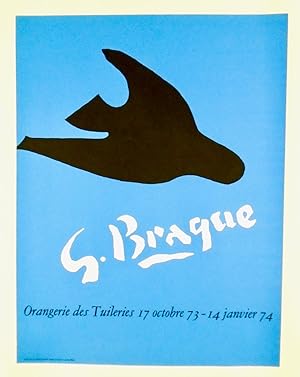 ORIGINAL FRENCH ART POSTER "GEORGES BRAQUE" 1973-4 LINEN MOUNTED