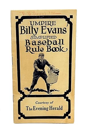 Umpire Bill Evans Simplified Baseball Rule Book and Plays That Puzzle