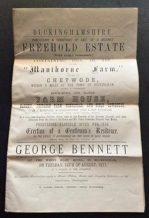 Description BUCKINGHAMSHIRE PARTICULARS & CONDITIONS OF SALE OF A VALUABLE FREEHOLD ESTATE CALLED...