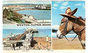 Weston Super Mare Postcard Donkey Madeira Cove