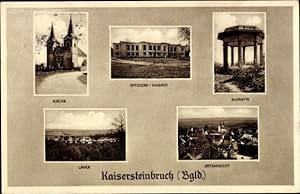 Ansichtskarte / Postkarte Kaisersteinbruch im Burgenland, Kirche, Offizierskasino, Gloriette, Lag...