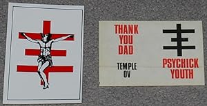 Thank You Dad Temple of Psychick Youth and Crucified Wolf Man [2 stickers]