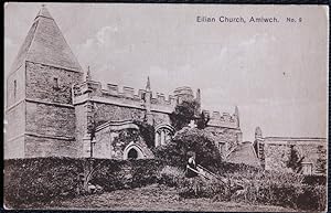 Amlwch Postcard Wales Eilian Church Vintage Sepia View