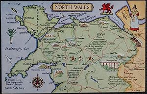 Map North Wales Postcard