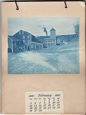 1905 Calendar With 12 Cyanotype Views of South Royalston, Massachusetts, Including Images of Fire...