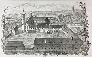 Beuerberg - Kloster und Ort. (Monumenta Beurbergensia.) Orig. - Kupferstich von Joseph Anton Zimm...