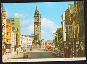 Belfast Postcard High Street And Albert Clock