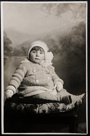 Child In Wooly Hat Vintage Postcard From Coles Studio Real Photo