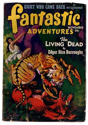 FANTASTIC ADVENTURES, NOVEMBER 1941. The Living Dead by Edgar Rice Burroughs. Cover Painting by J...