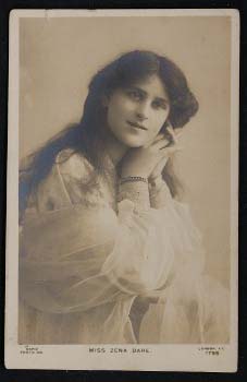 Zena Dare Portrait Antique Postcard Real Photo Vintage 1905