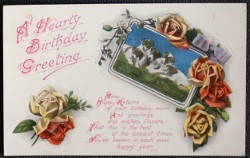 Birthday Greetings Vintage Postcard Stamped 07 October 1917