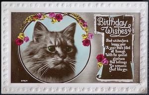 Birthday Greetings Vintage Postcard Stamped O9 May 1938 Genuine Real Hand Coloured Card