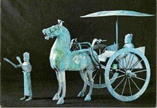 Chinese Exhibition Bronze Model Of A Chariot Postcard