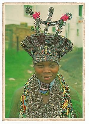Zulu Bride Natal South Africa Postcard Real Photo