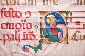 St Paul, in an initial on a leaf from a vast Gradual, in Latin [Northern Italy (Lombardy, perhaps...