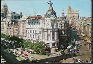 Madrid Spain Postcard Calle de Alcala y Avda de Jose Antonio 1964