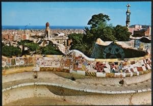 Barcelona Spain Postcard Parque Guell Gaudi Detalle