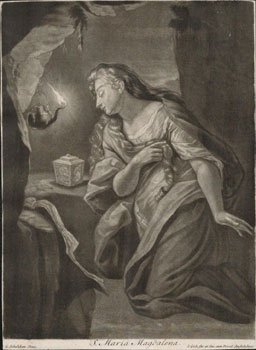 S. Maria Magdalena. First edition, from an old Spanish collection of original Baroque engravings.