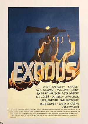 Paul Newman in EXODUS - First Screening Cinema Movie Poster, 1961