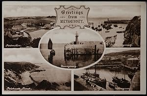 Mevagissey Lighthouse Cornwall Postcard Portmellon Polstreath