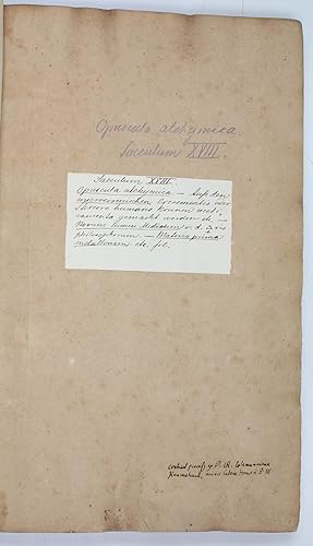 "Opuscula Alchymica". Alchemical manuscript.