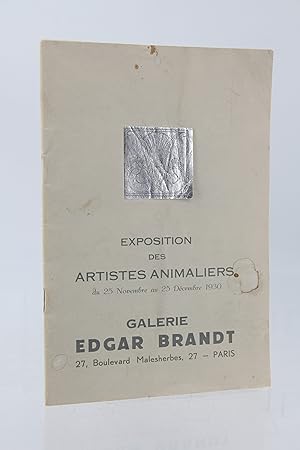 Catalogue de l'exposition des artistes animaliers à la galerie Edgar Brandt