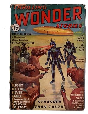 THRILLING WONDER STORIES, APRIL 1937. Elixir of Doom, A Novelette of Atomic Energy by Ray Cumming...
