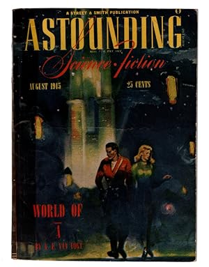 ASTOUNDING SCIENCE FICTION, AUGUST 1945. World of A by A. E. Van Vogt. Cover Art by William Timmi...