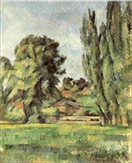 Cezanne Artist Postcard Landscape With Poplars About 1883-8 Oil On Canvas