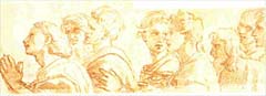 Raphael Artist Postcard Head And Shoulders Of Eight Apostles