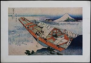 Hokusai Artist (1760-1849) Postcard Ushibori Junk Moored Among Reeds