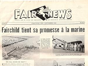 Fair News Vol. II, No 9. Fairchild Keeps Promise to Navy. Fairchild tient sa promesse à la Marine