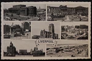 Liverpool Postcard Real Photo St. Georges St. John's Mersey Tunnel Victoria Memorial
