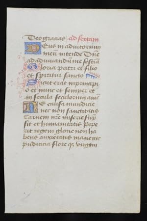 15th century manuscript leaf on Vellum