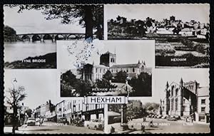 Hexham Postcard Real Photo Priestpopple Tyne Bridge Hexham Abbey